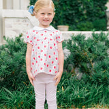 The Proper Peony Apple Blossom short sleeve tunic set in pima cotton