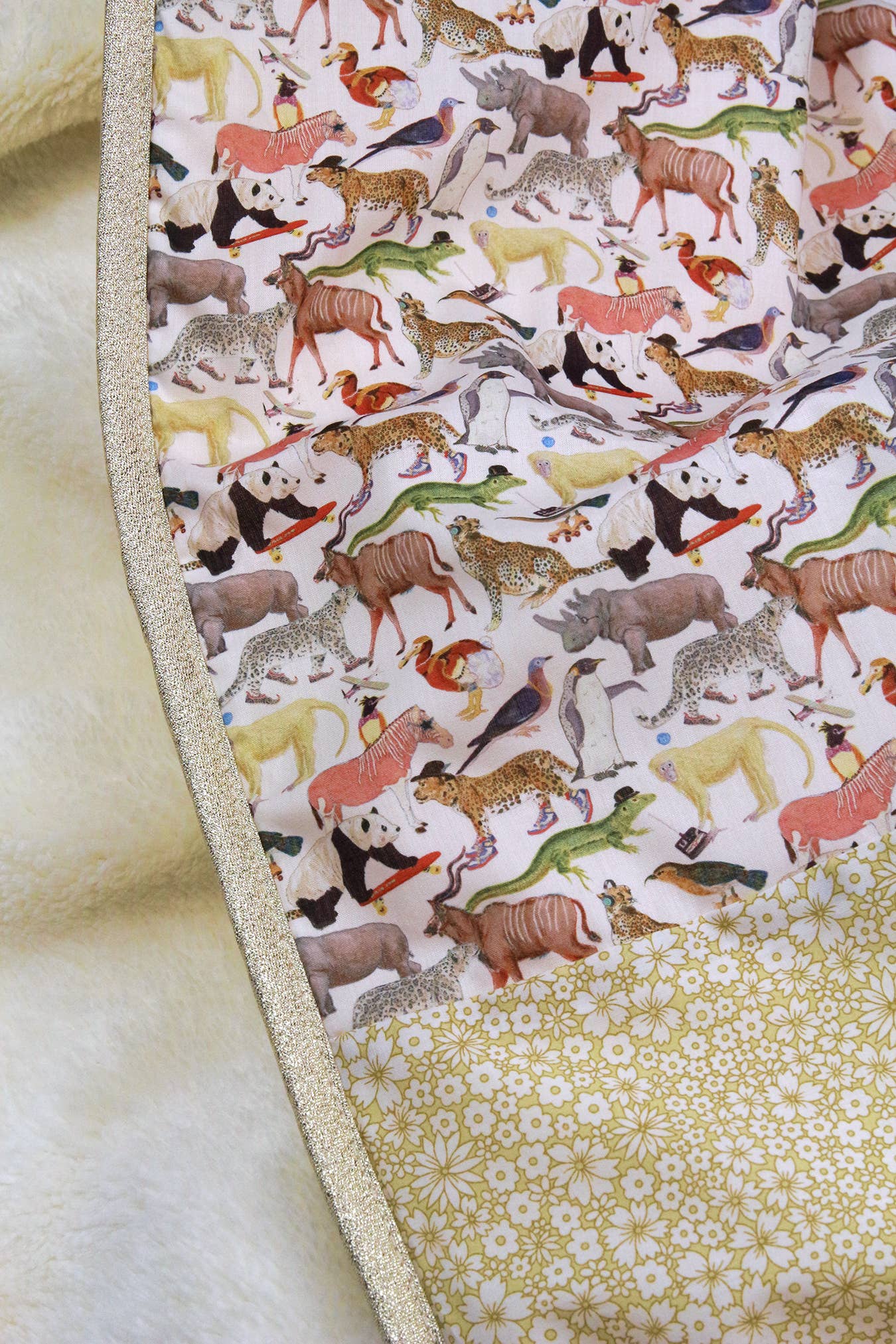 Baby blanket Liberty® fabric and fleece: Lison