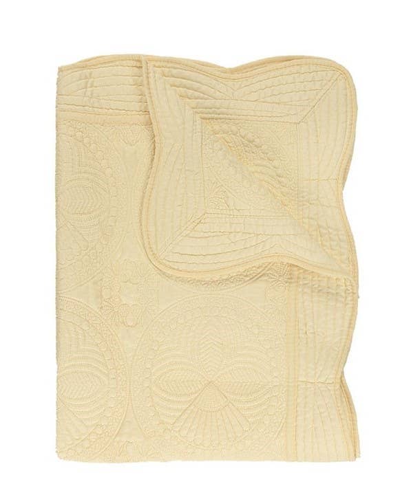 Heirloom Quilt - Baby Quilt Blanket Monogram: Baby Blue