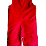 Christmas Time Red Corduroy Boy's Long Overall