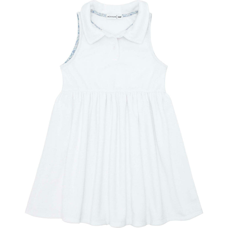 Girls White French Terry Tennis Dress