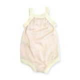 Strawberry Embroidered Knit Baby Ruffle Romper (Organic): Natural/Pink Stripe