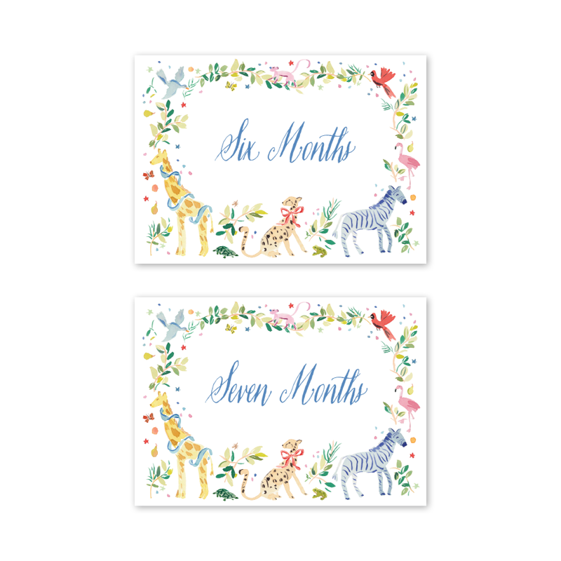 Animal Fete Baby Milestone Cards