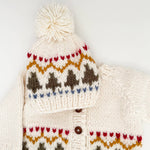 Holiday Tree Fair Isle Cardigan Kids Baby Sweater Winter: XS; 6-12M