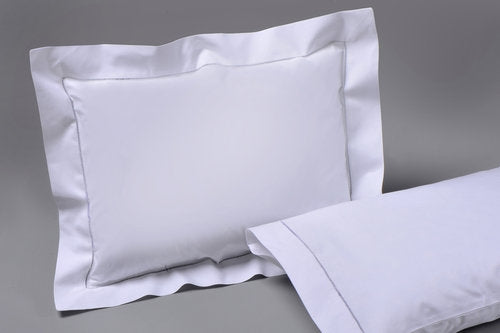 Hemstitched White Cotton Baby Sham