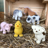 Pig Natural Organic Rubber Teether, Rattle & Bath Toy