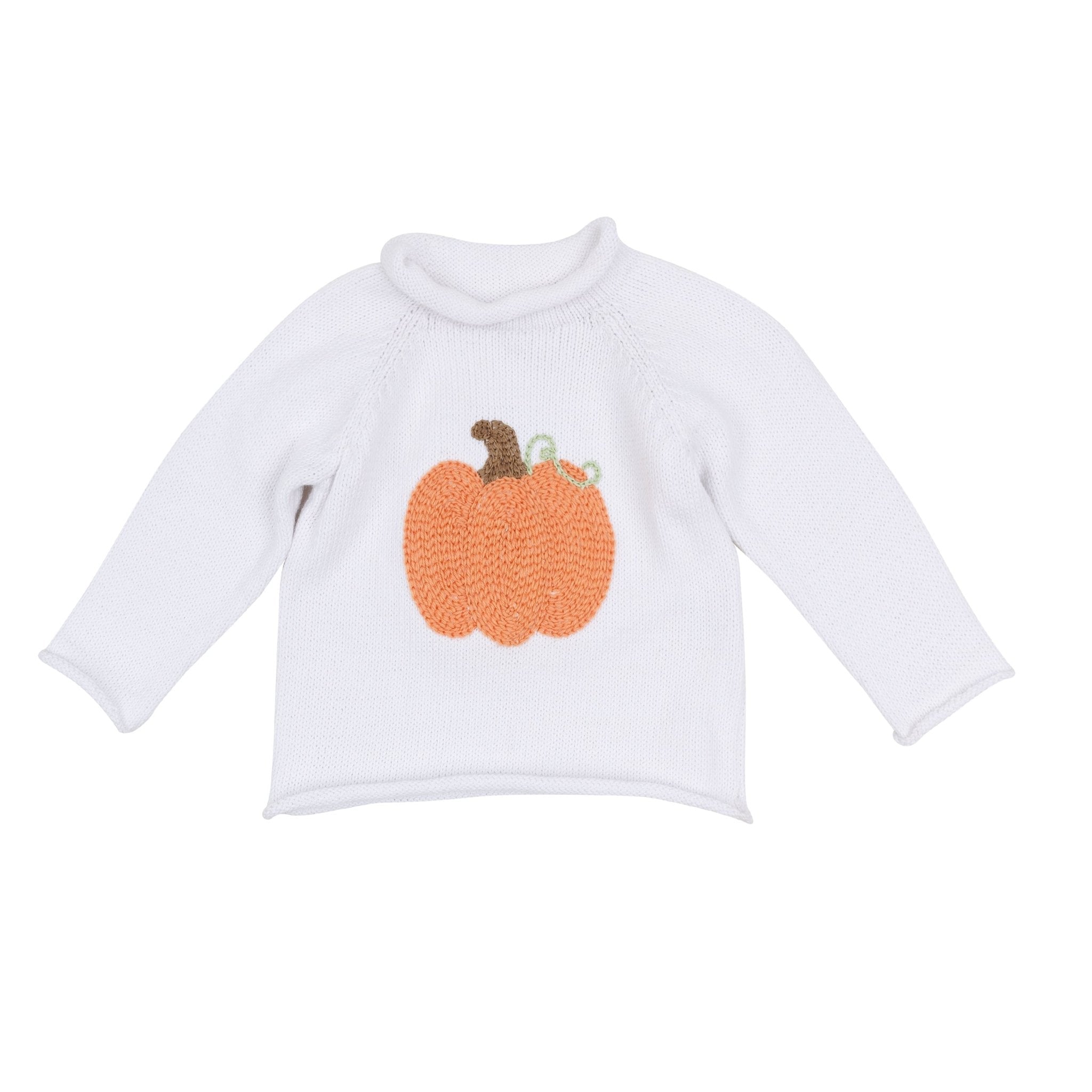 Baby Pumpkin White Toddler Pullover Sweater