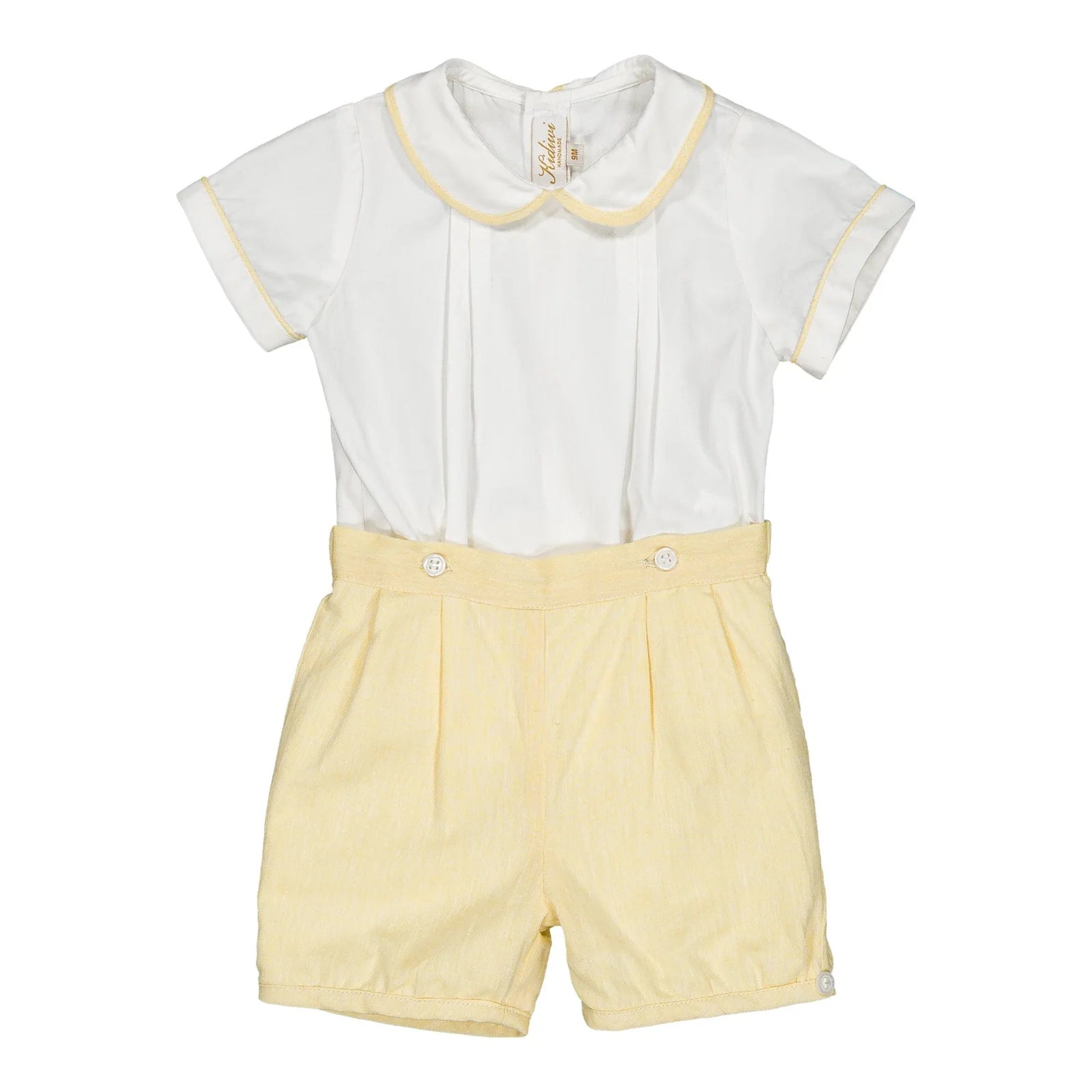 Kidiwi Barnabé Baby Boy Set - Yellow Cotton Linen
