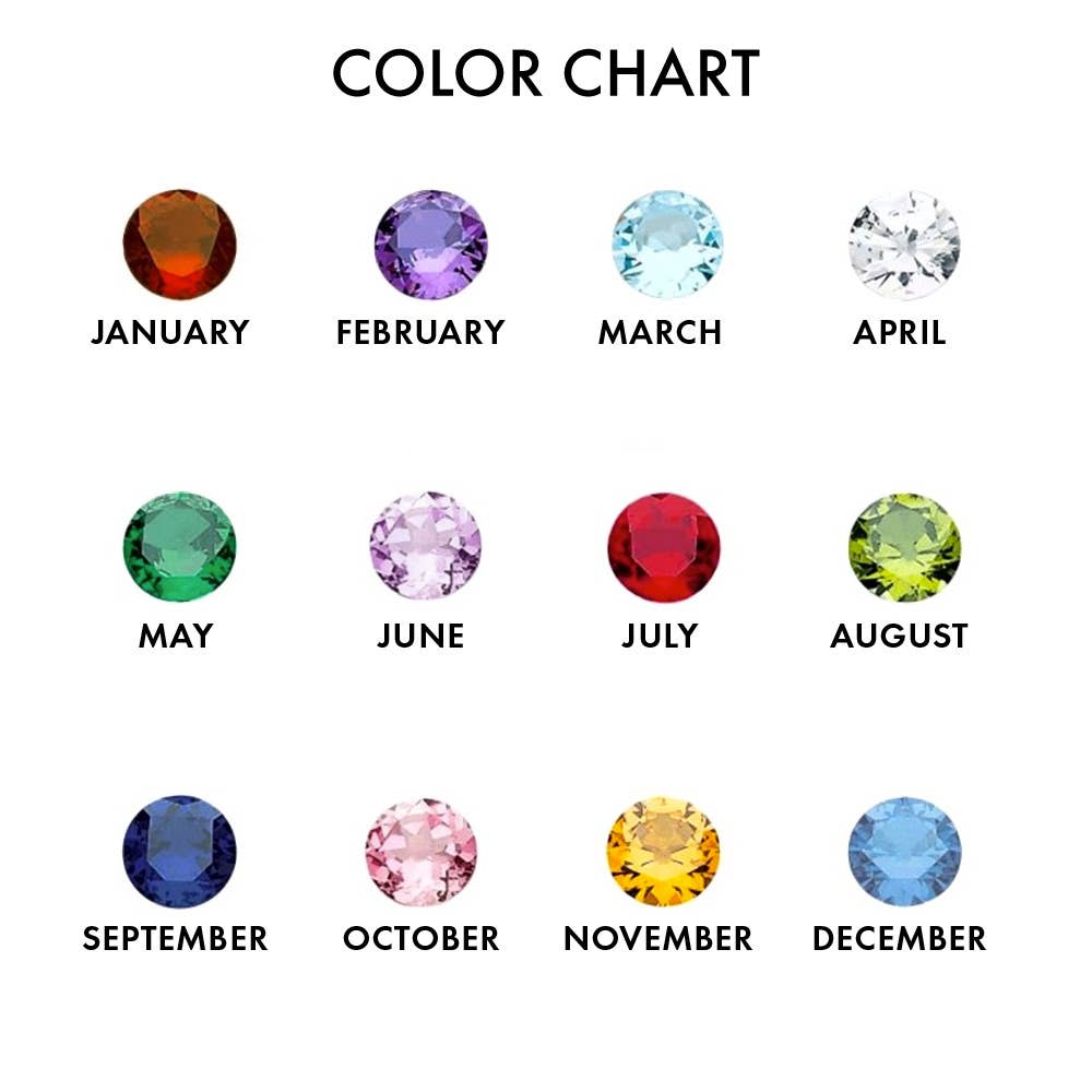 Tiny Treats gold birthstone necklace, birthstone colors