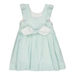 Begonia Smocked Dress - Aqua Seersucker