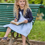 Begonia Smocked Dress - Aqua Seersucker