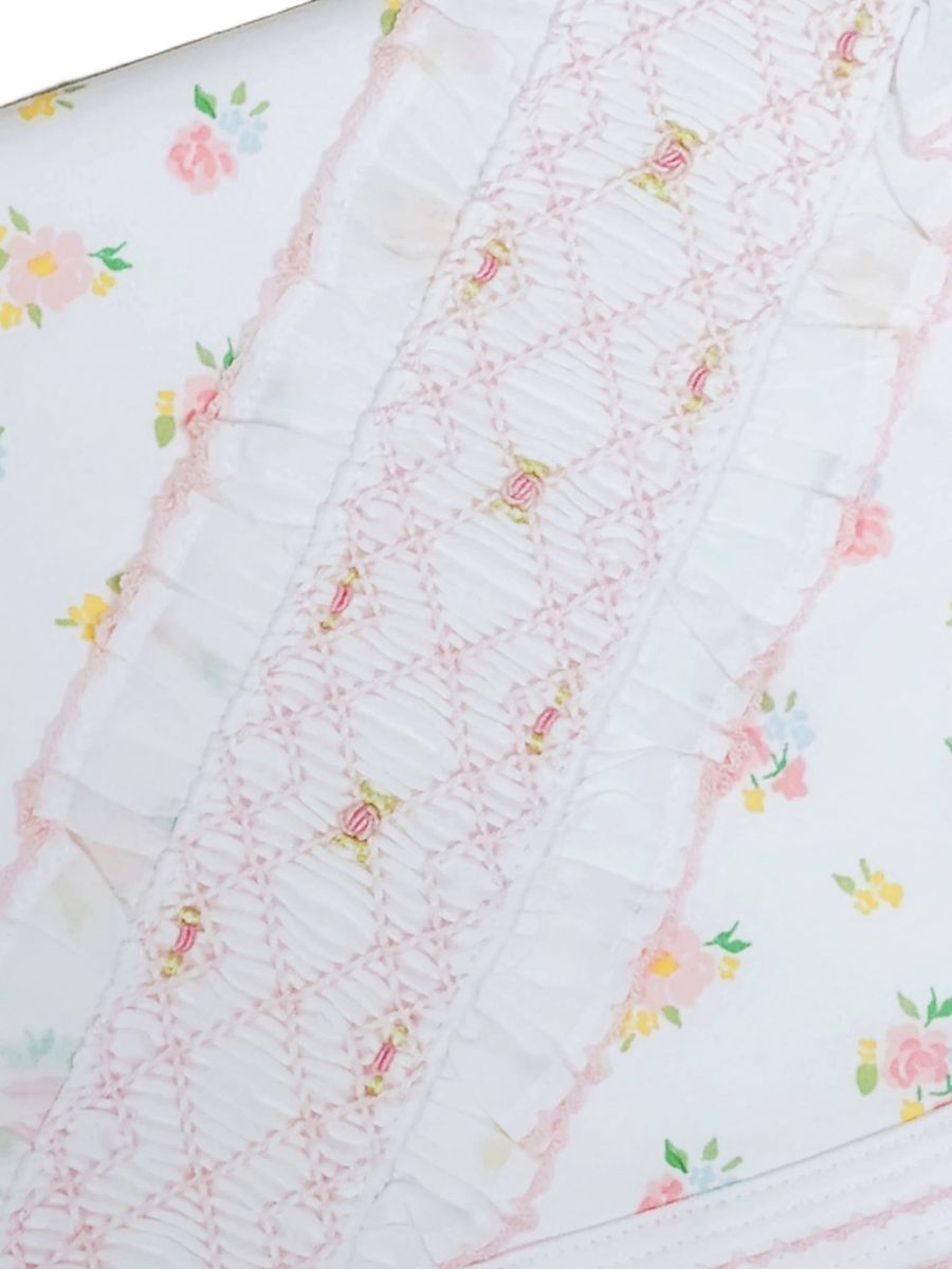 English Roses - Baby Girl Smocked Blanket