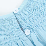 Blue Santa Smocked Bishop Dress