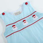 Blue Santa Smocked Longall
