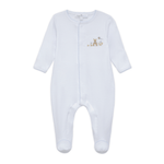 Bunny's Basket Light Blue Zip Footie