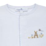 Bunny's Basket Light Blue Zip Footie