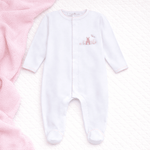 Bunny's Basket Pink Zip Footie