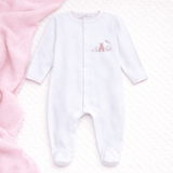 Bunny's Basket Pink Zip Footie