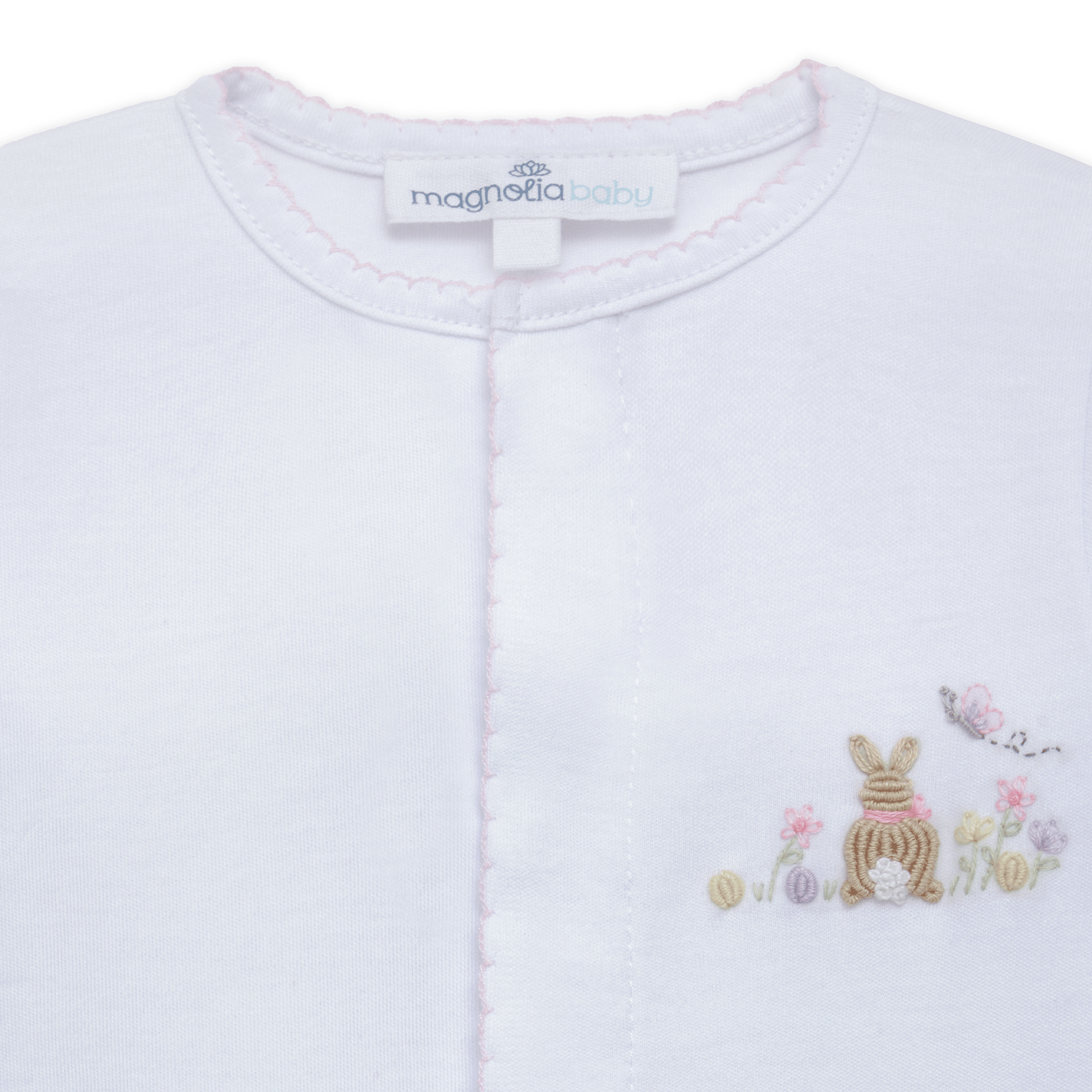 Bunny's Basket Pink Zip Footie