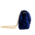 Tiny Treats classic large suede handbag, side view