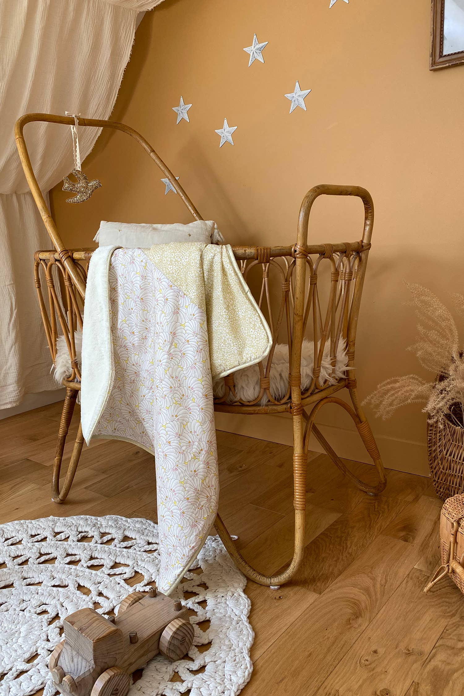 Baby blanket Liberty® fabric and fleece: Lison
