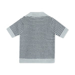 Miles Wave Textured Baby Shirt & Shorts Set (Organic Cotton): Blue Heather