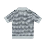 Miles Wave Textured Baby Shirt & Shorts Set (Organic Cotton): Blue Heather