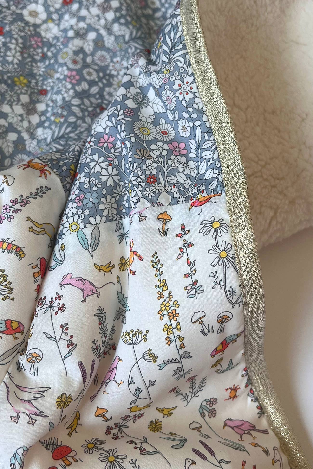 Baby blanket Liberty® fabric and fleece: Juliet