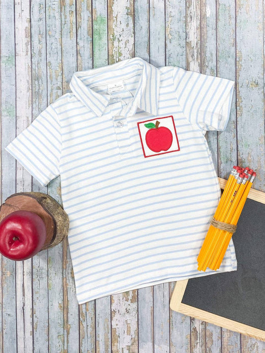 Boys Apple & Stripes Collared Shirt