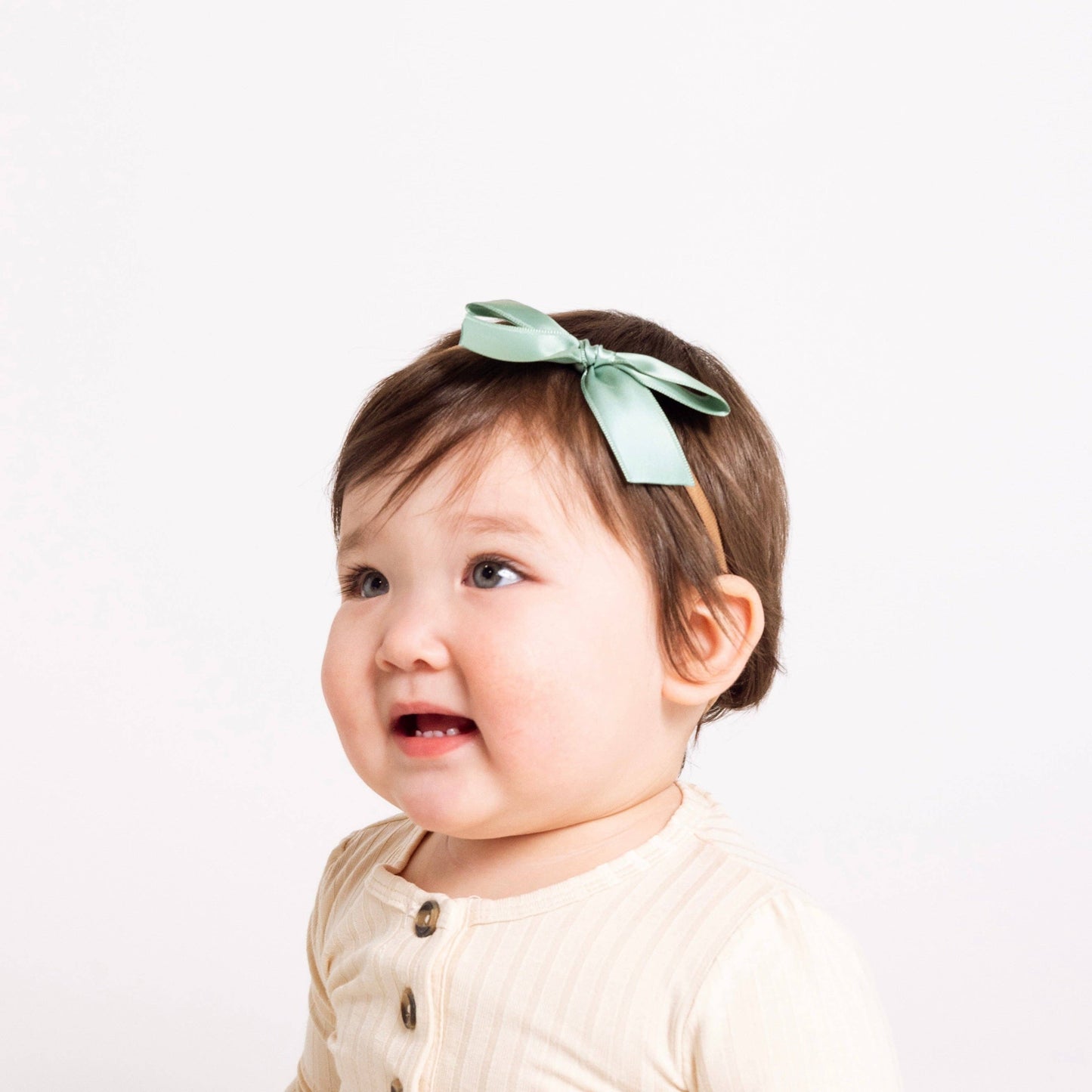 Satin Bow Headband - Sage