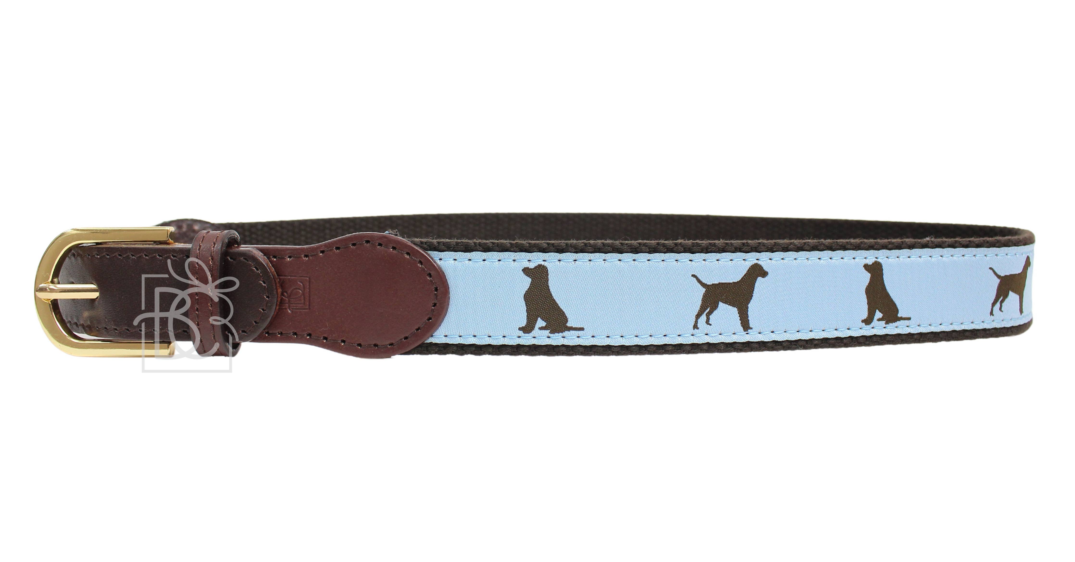 DOG RIBBON BELTS: 20" (3-4 Years) / Dog (Millennium Blue/ Brown)