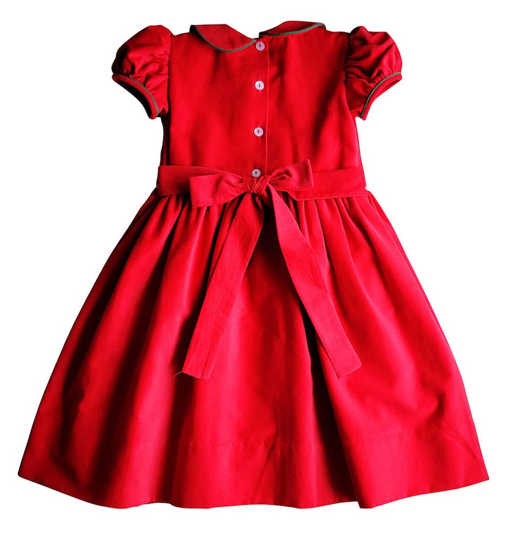 Christmas Time Girl's Hand Smocked Dress