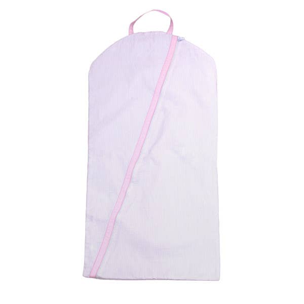 Pink Seersucker Hanging Garment Bag | Mint