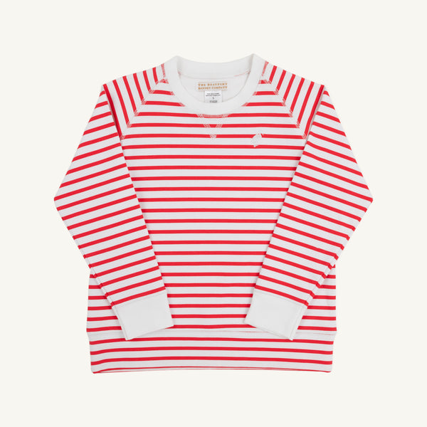 Cassidy Comfy Crewneck Boys FT - Richmond Red Stripe/Worth Ave White