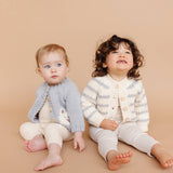 Rib Knit Stripe Cardigan, Bowie Grey Baby Kid Sweater Fall: NB 0-6m
