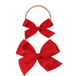 Satin Bow Alligator Clip - Cherry
