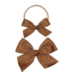 Satin Bow Alligator Clip - Chocolate
