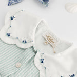 Colette Embroidered Dress - Aqua Seersucker