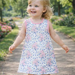 Blue Spring Flowers- Girl's A-Line Dress