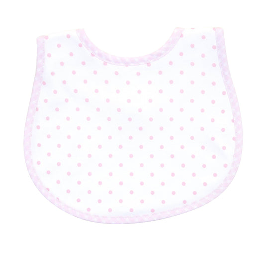 Essentials Pink Gingham Dots Bib: One Size / Pink