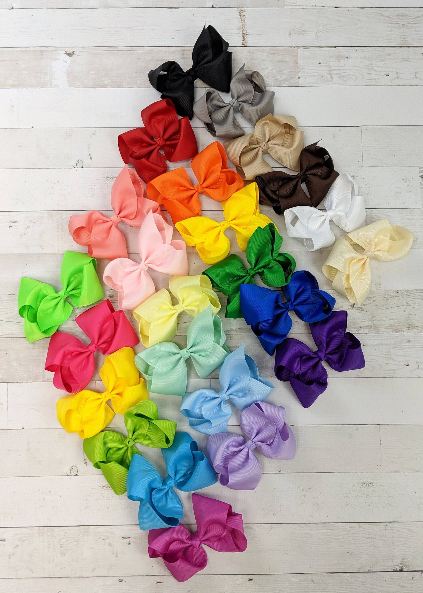 Oversize Solid Hair Bow - Rainbow