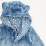 WINTER SKY MINKY BEAR FOOTIE PLUSH BABY SLEEPER ONESIE PAJAMAS SOFT ONE-PIECE