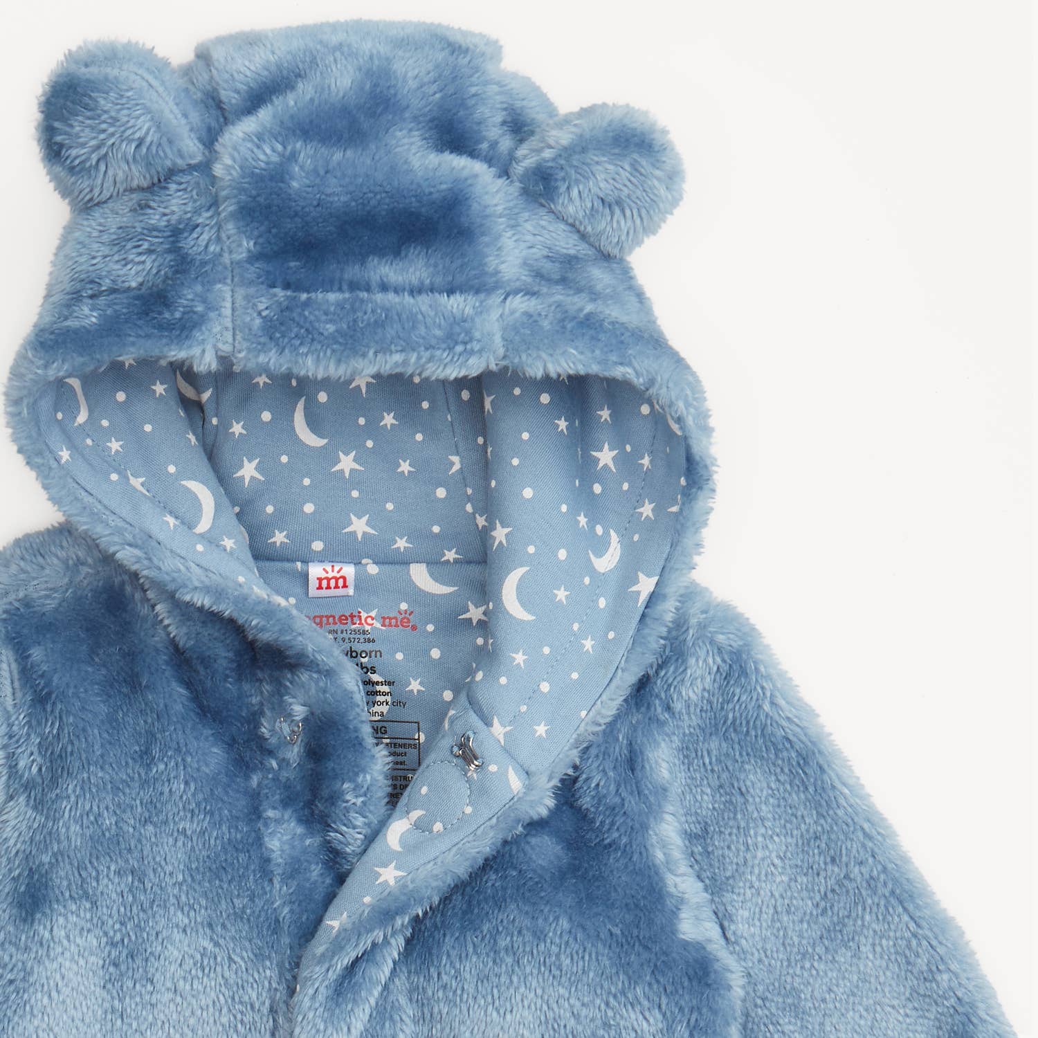 WINTER SKY MINKY BEAR FOOTIE PLUSH BABY SLEEPER ONESIE PAJAMAS SOFT ONE-PIECE