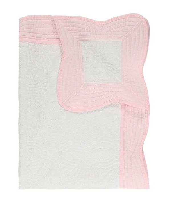Heirloom Quilt - Baby Quilt Blanket Monogram: Cream