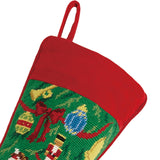 Christmas Rocking House Needlepoint Stocking