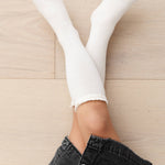 Ivory Lace Top Knee High Socks