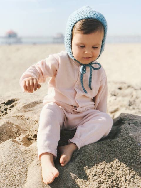 Milan Button Cardigan Sweater Blue (Organic Cotton)