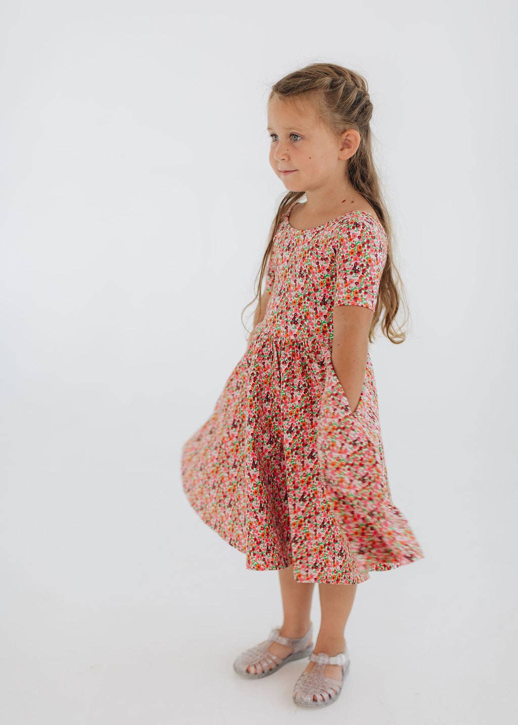 Short Sleeve Twirl Dress Posy Pop
