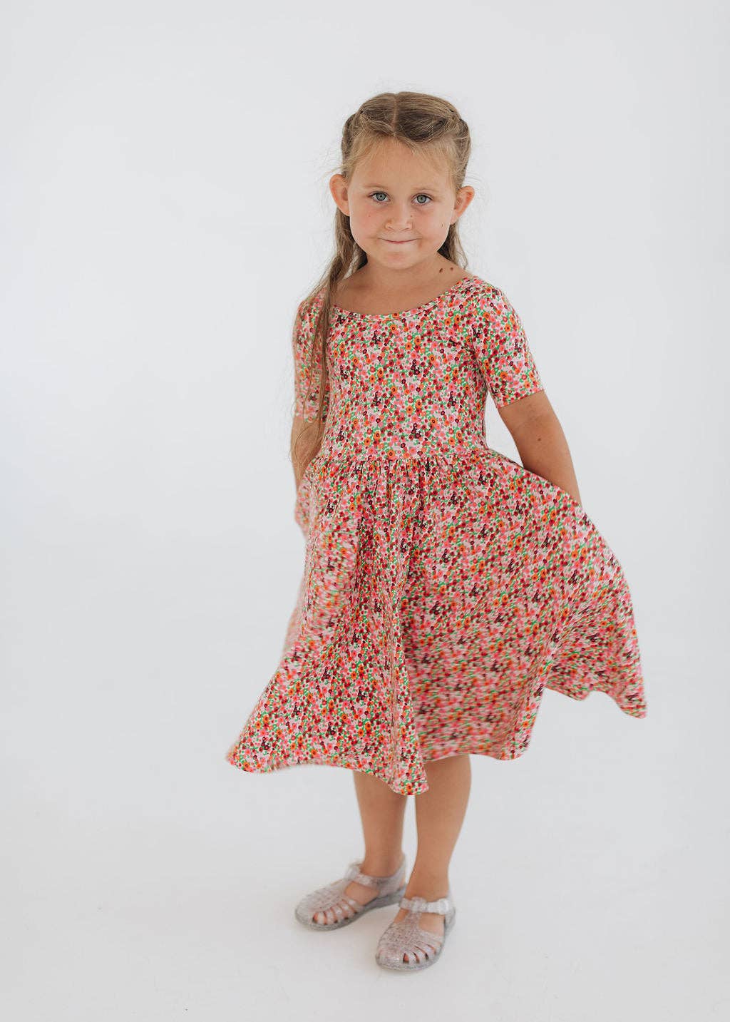Short Sleeve Twirl Dress Posy Pop