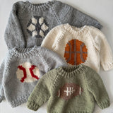 Baseball Sweater Sports School Team Baby Kid Fall Pullover